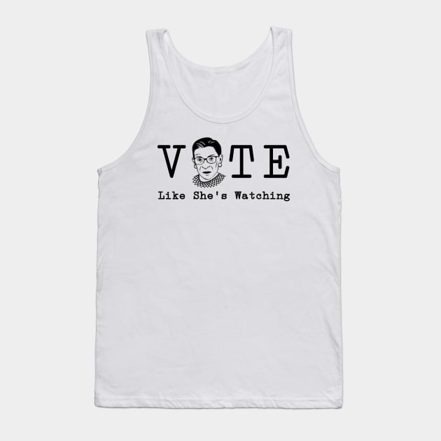 Vote Like She's Watching RBG Ruther Bader Ginsburg for Voterse Tank Top by gillys